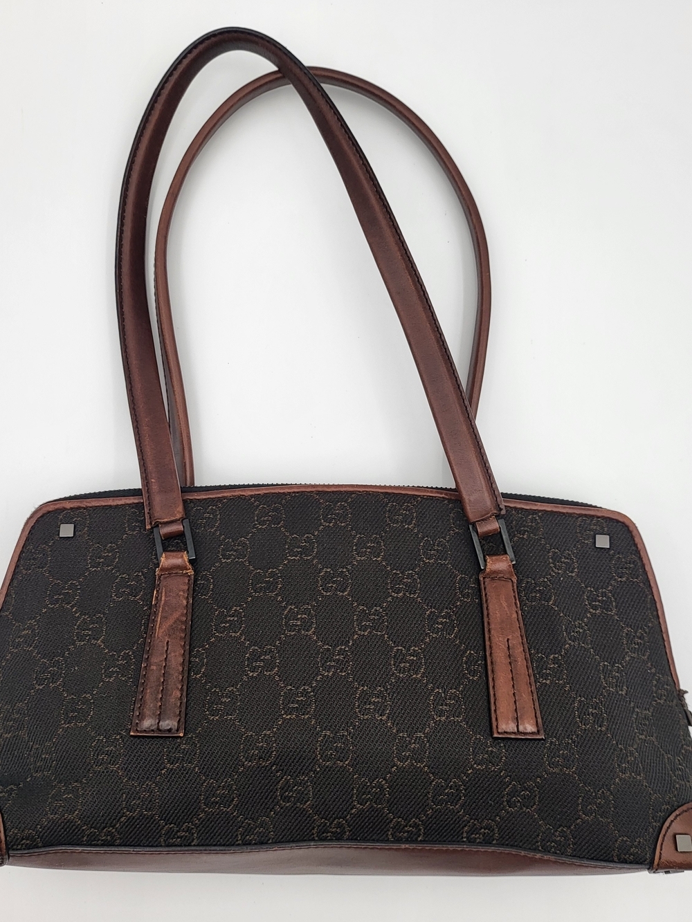 GUCCI Ophidia Canvas Monogram Shoulder Bag in Chocolate Brown. Authentic..